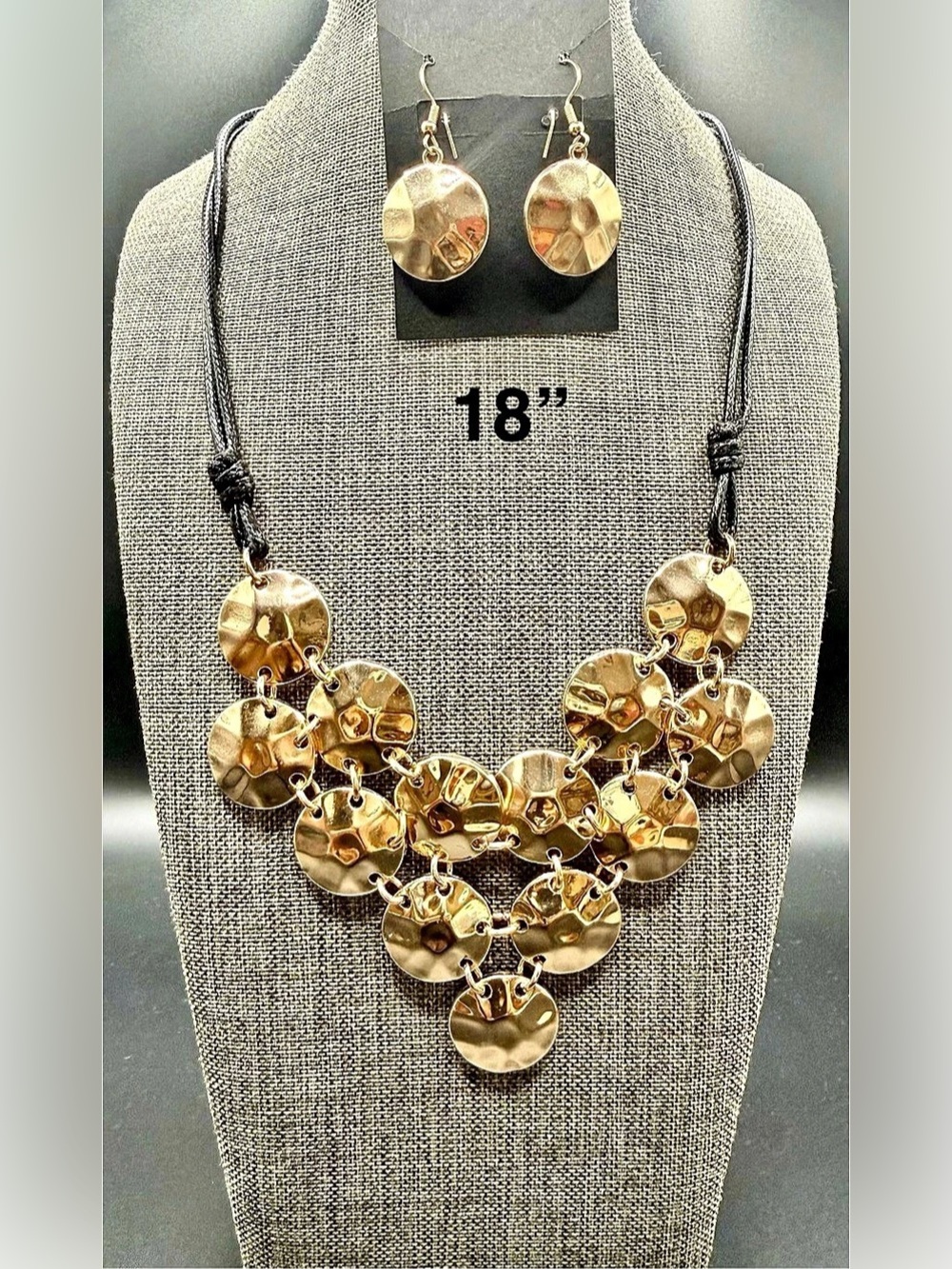 Gold-Tone Statement Necklace & Earrings